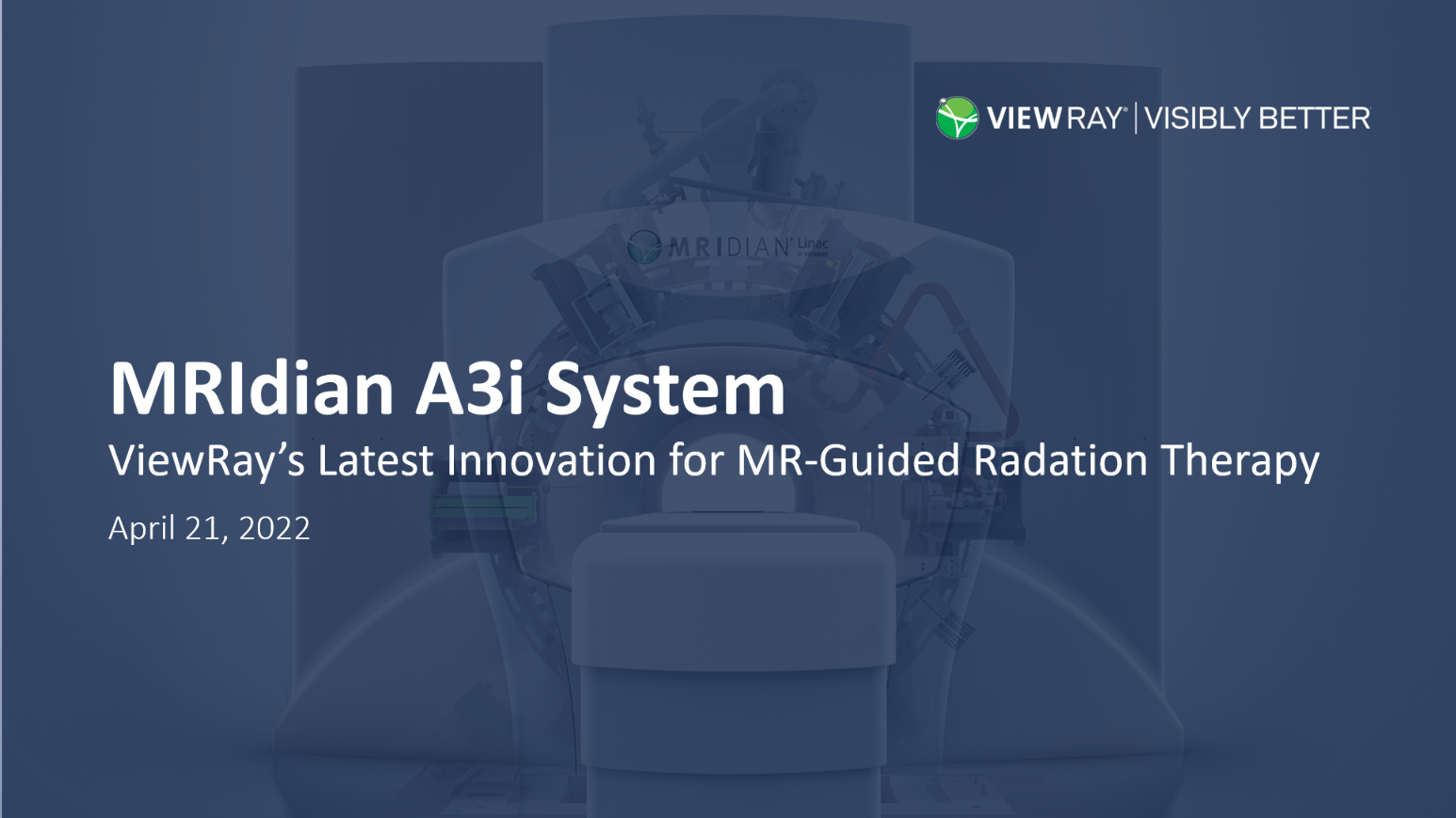 mridian a3i system, vewray's latest innovation of mr-guided radation therapy